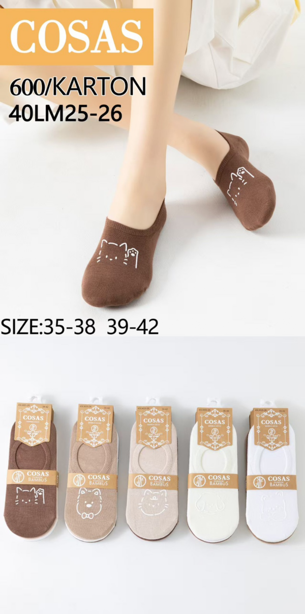 Stopki damskie Roz 35-42, Mix kolor Paczka 40 szt